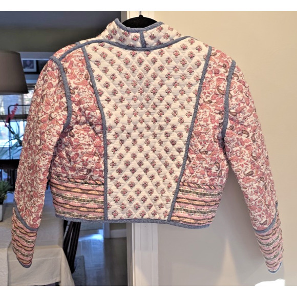 Mango Reversible Multi-Color Floral Long Sleeve Quilted Jacket TikTok Trendy SM - Picture 3 of 12